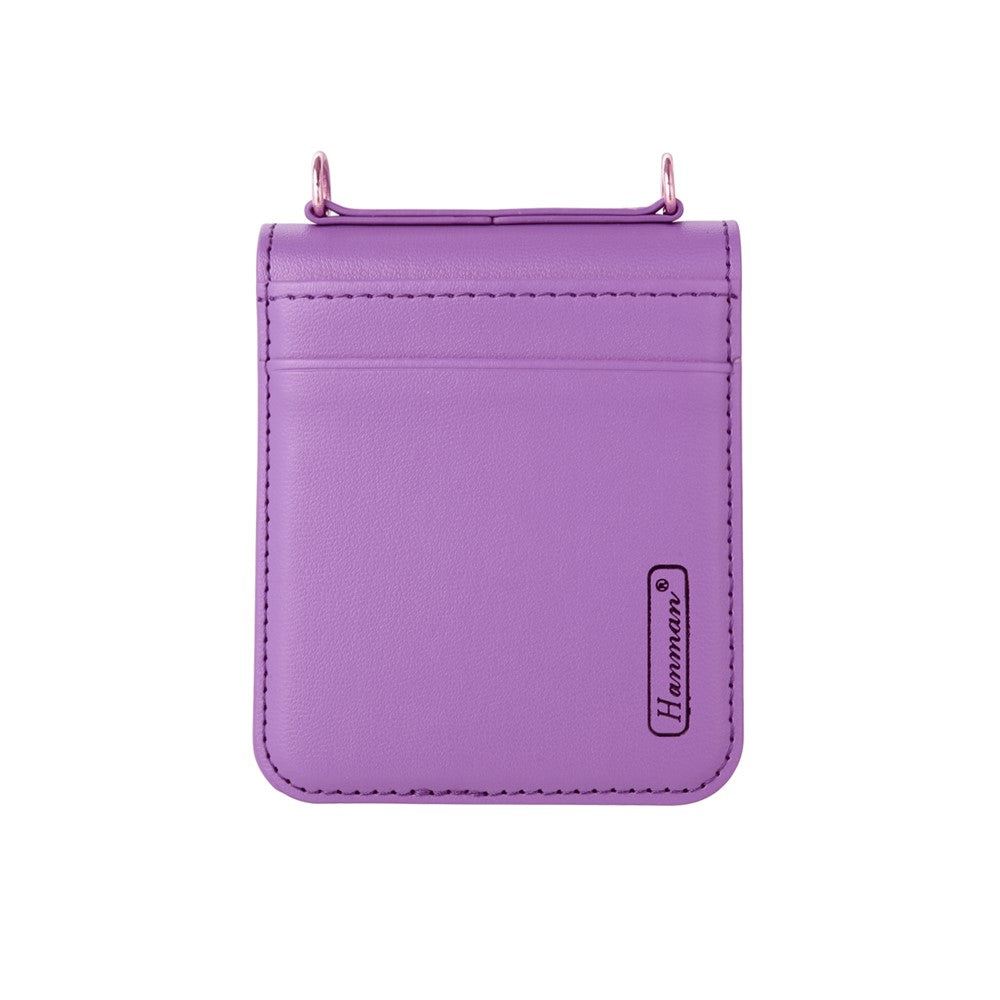 HANMAN Mill Series Flip Cover for Samsung Galaxy Z Flip7 FE 5G / Z Flip6 5G Case PU Leather Phone Cover with Card Slot - Purple