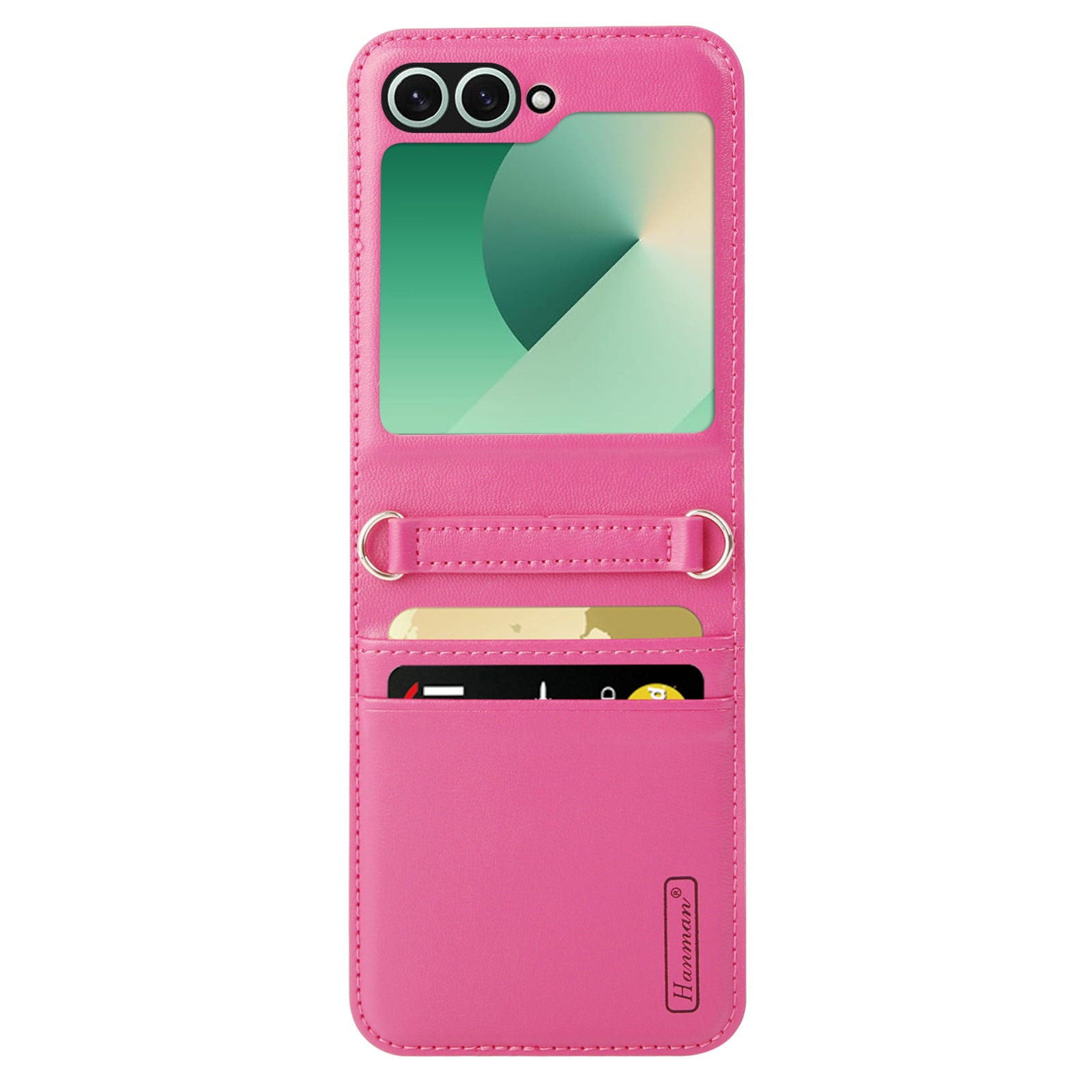 HANMAN Mill Series Flip Cover for Samsung Galaxy Z Flip6 5G Case PU Leather Phone Cover with Card Slot - Rose