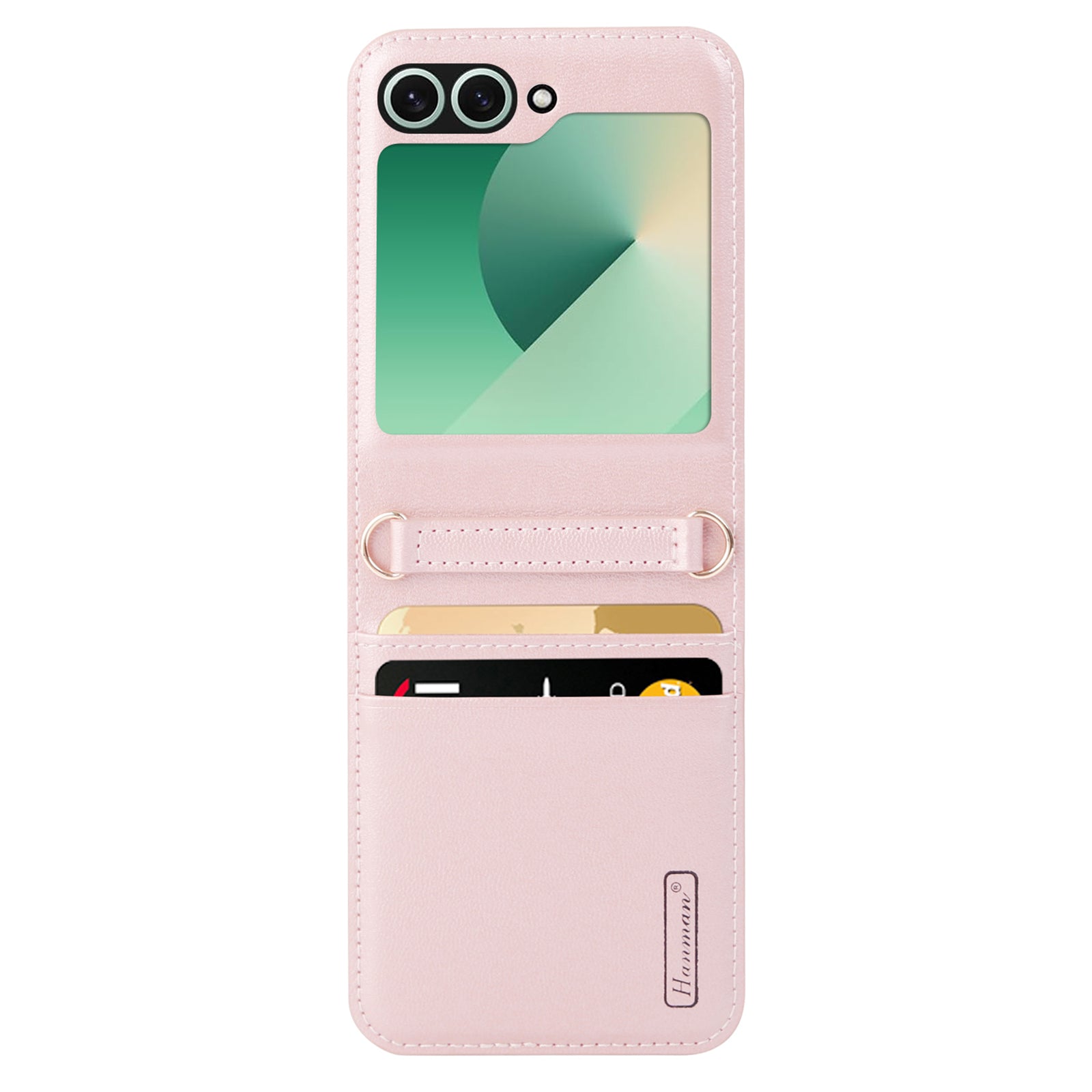 HANMAN Mill Series Flip Cover for Samsung Galaxy Z Flip6 5G Case PU Leather Phone Cover with Card Slot - Rose Gold