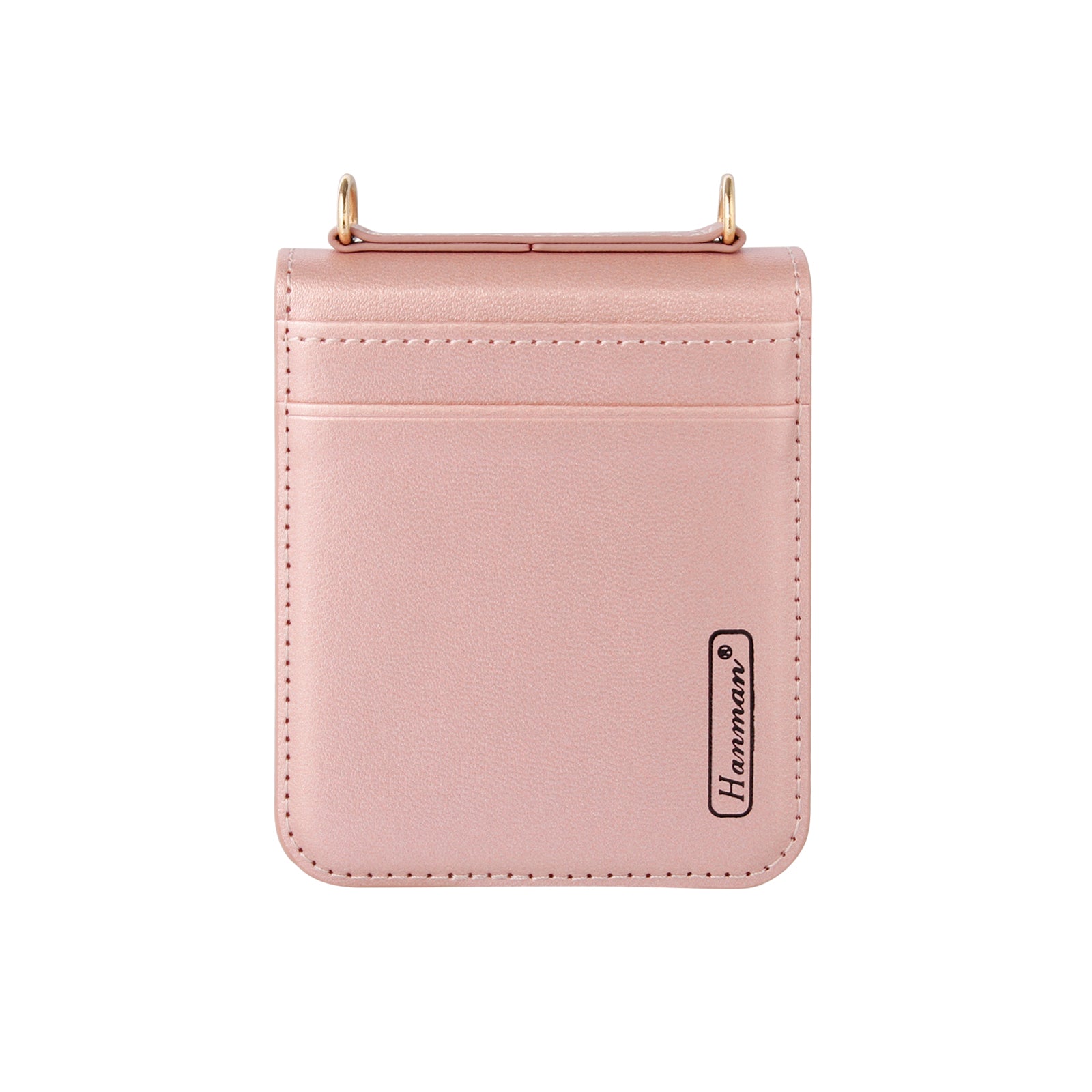HANMAN Mill Series Flip Cover for Samsung Galaxy Z Flip6 5G Case PU Leather Phone Cover with Card Slot - Rose Gold