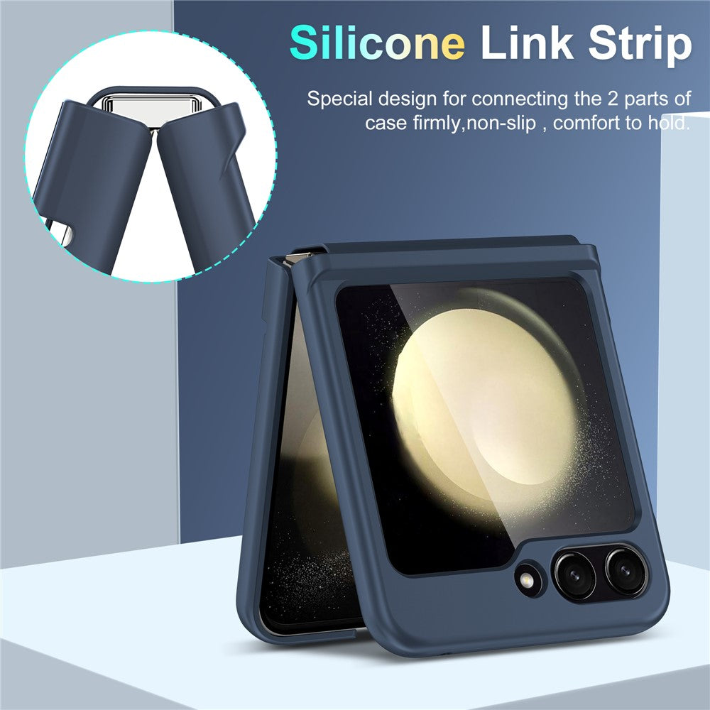 For Samsung Galaxy Z Flip7 FE 5G / Z Flip6 5G Case Shockproof PC+PU Phone Cover - Navy Blue