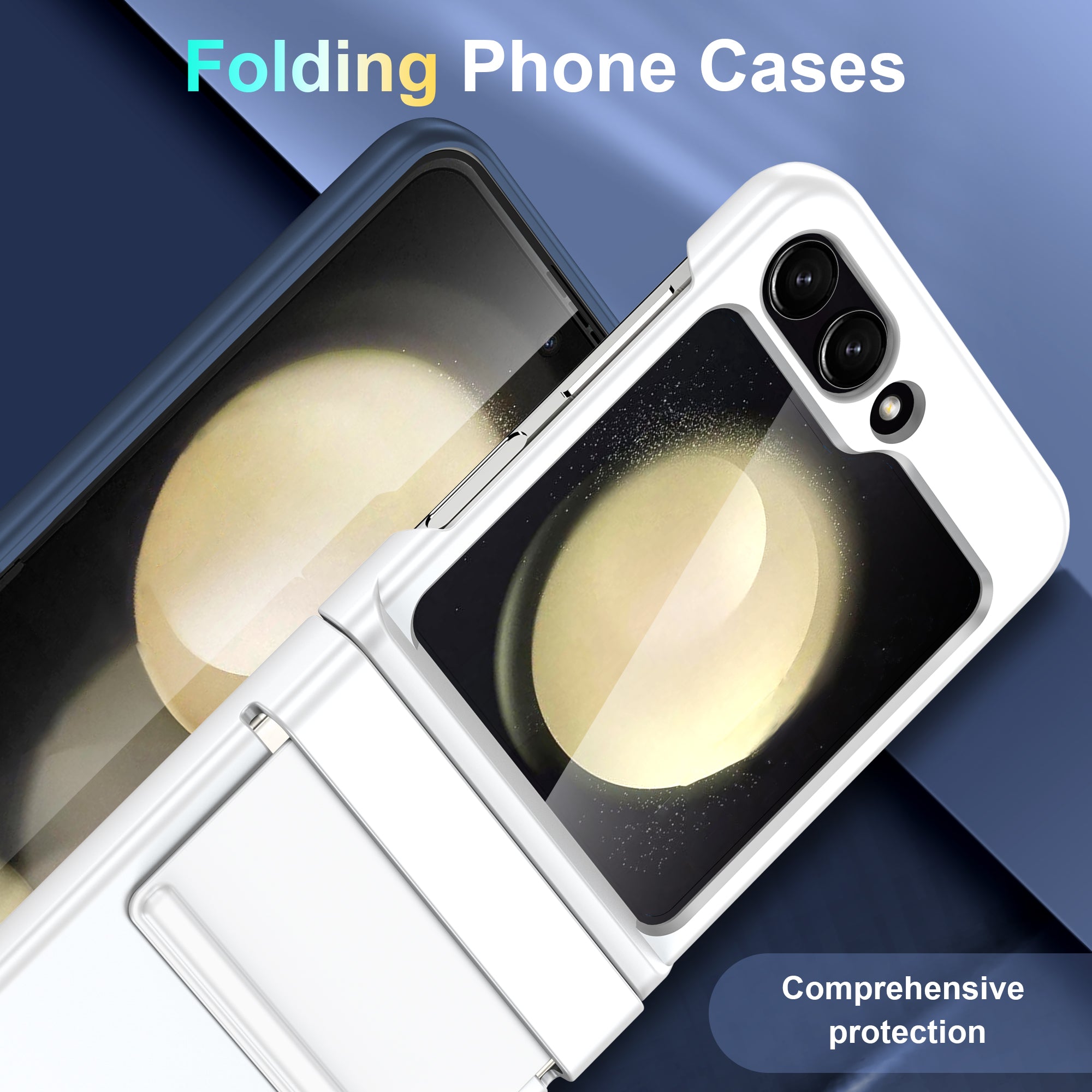 For Samsung Galaxy Z Flip6 5G Case Shockproof PC+PU Phone Cover - White