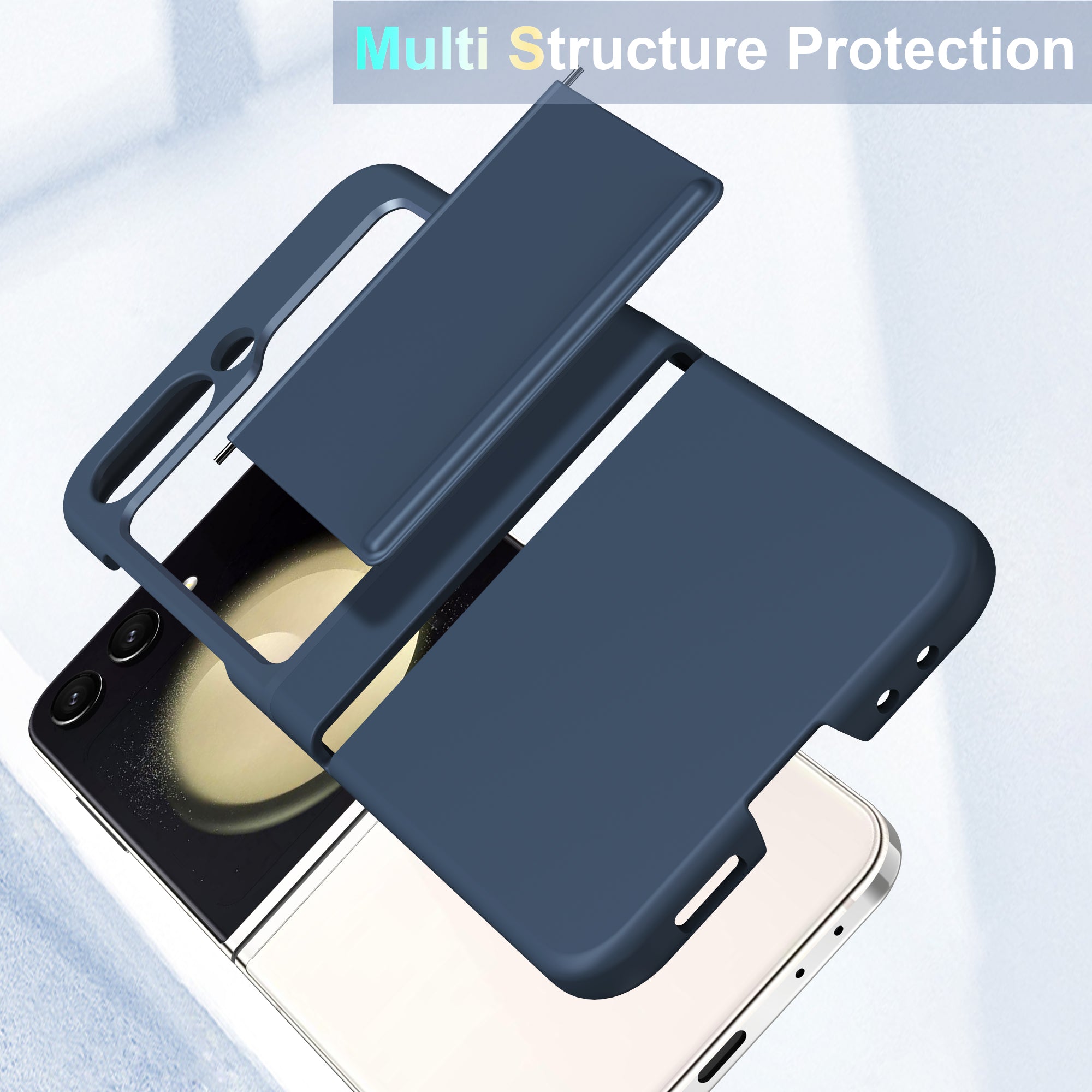 For Samsung Galaxy Z Flip6 5G Case Shockproof PC+PU Phone Cover - White