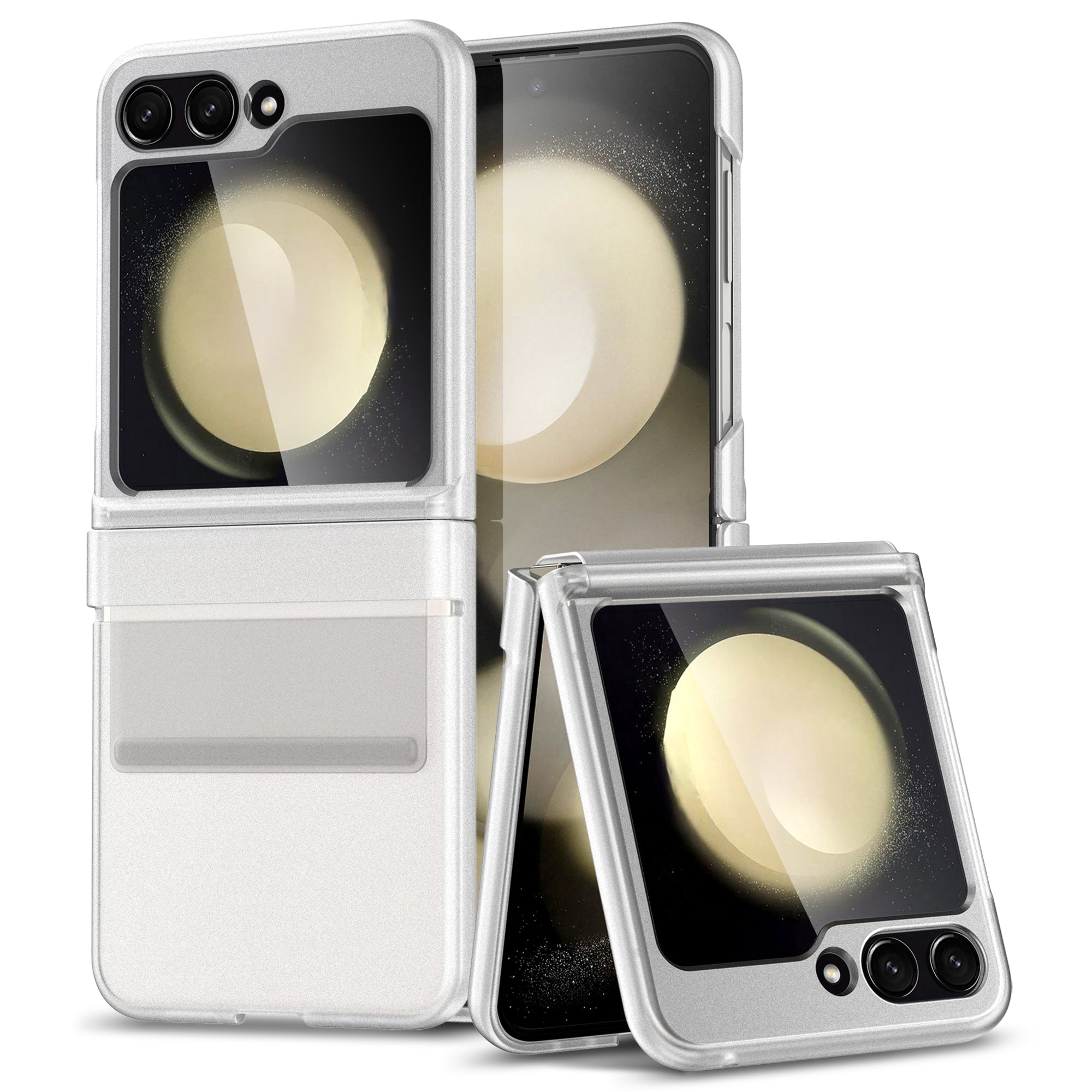 For Samsung Galaxy Z Flip6 5G Case Shockproof PC+PU Phone Cover - Transparent