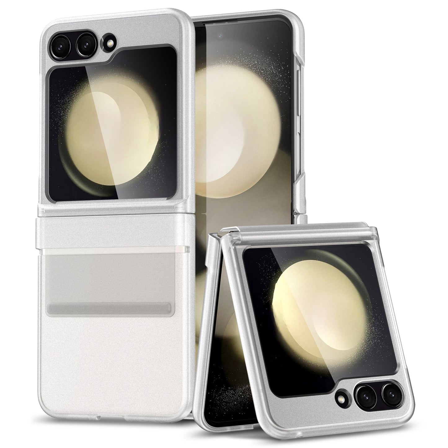For Samsung Galaxy Z Flip6 5G Case Shockproof PC+PU Phone Cover - Transparent