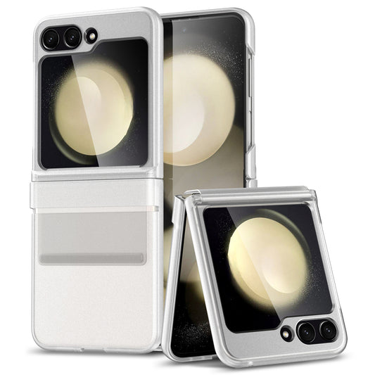 For Samsung Galaxy Z Flip6 5G Case Shockproof PC+PU Phone Cover - Transparent
