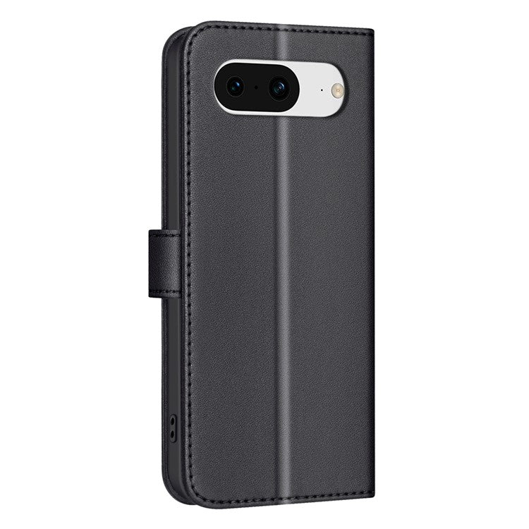 BINFEN COLOR BF34 for Google Pixel 8 Case Square Grid PU Leather Folio Flip Cover - Black