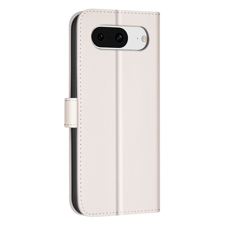 BINFEN COLOR BF34 for Google Pixel 8 Case Square Grid PU Leather Folio Flip Cover - Beige