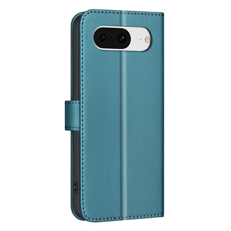 BINFEN COLOR BF34 for Google Pixel 8 Case Square Grid PU Leather Folio Flip Cover - Green