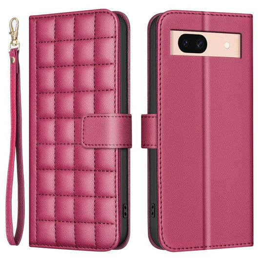 BINFEN COLOR BF34 for Google Pixel 8a Wallet Case Shockproof PU Leather Cover - Red