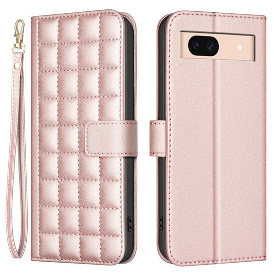 BINFEN COLOR BF34 for Google Pixel 8a Wallet Case Shockproof PU Leather Cover - Rose Gold