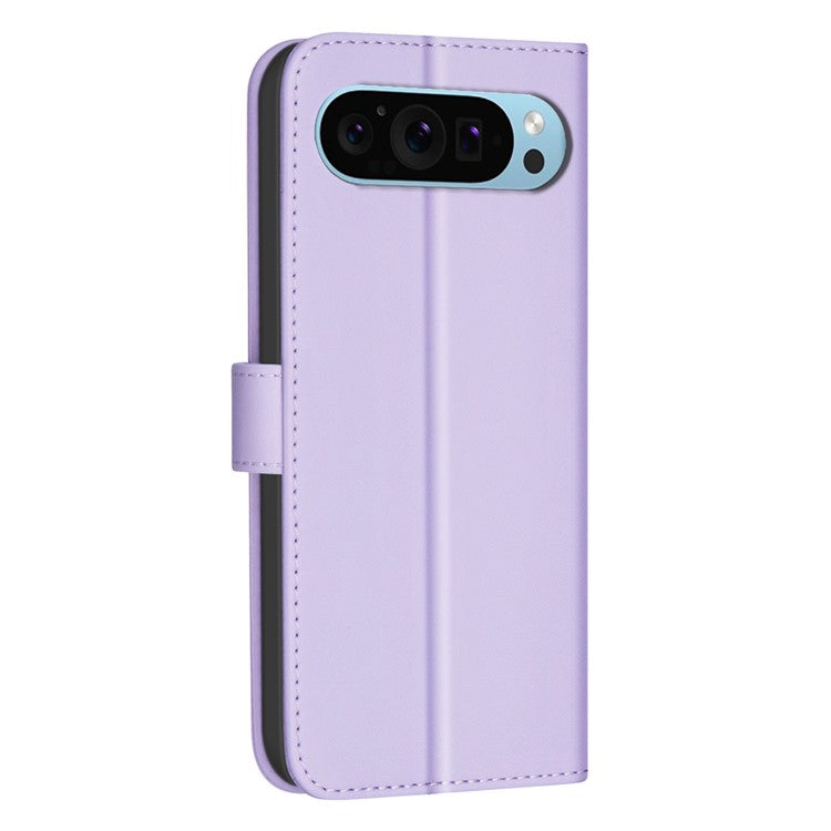BINFEN COLOR BF34 for Google Pixel 9 Pro Leather Phone Case Square Grid Pattern - Light Purple