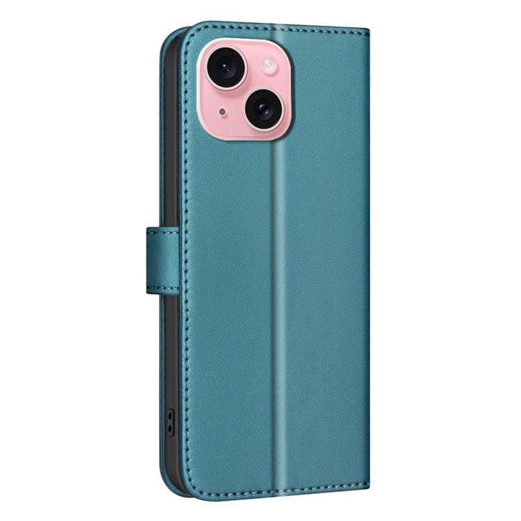 BINFEN-COLOR-BF34-for-iPhone-14-/-13-Case-Wallet-Phone-Leather-Cover-Square-Grid---Green