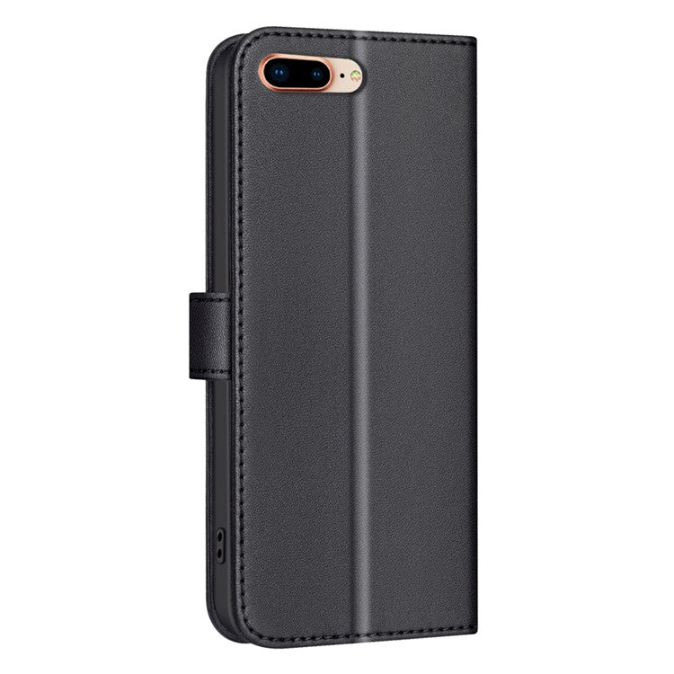 BINFEN COLOR BF34 for iPhone SE (2025) Case Square Grid PU Leather Cover Stand Wallet - Black