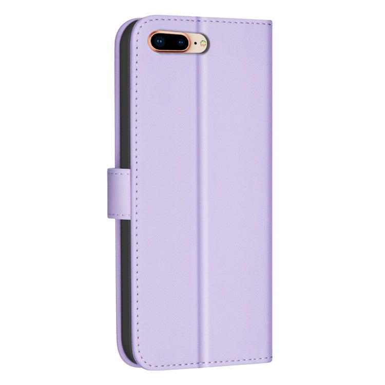 BINFEN COLOR BF34 for iPhone SE (2025) Case Square Grid PU Leather Cover Stand Wallet - Light Purple