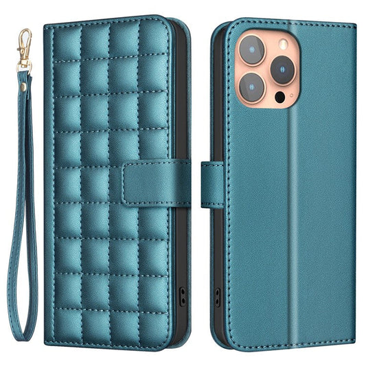 BINFEN COLOR BF34 for iPhone 16 Pro Case Wallet Stand Folio Flip Leather Phone Cover - Green