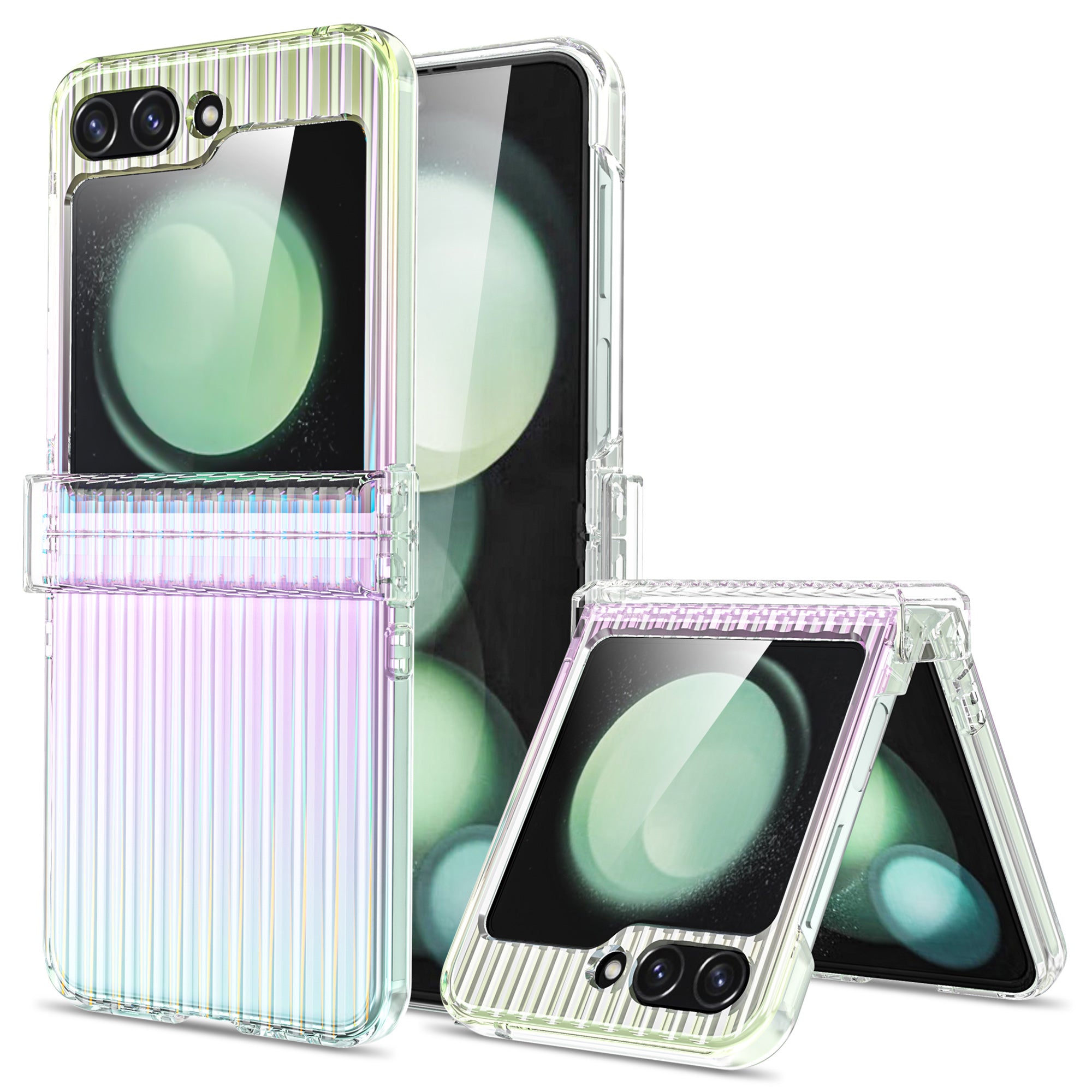 For Samsung Galaxy Z Flip6 5G Case PC Folding Phone Cover with Hinge Protection - Multi-Color