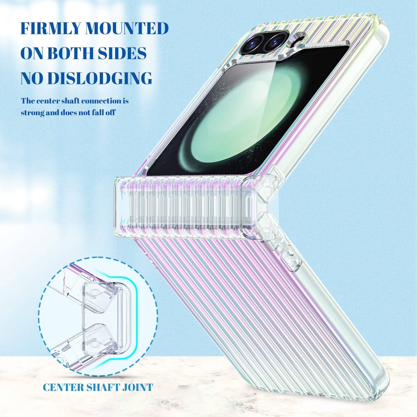 For Samsung Galaxy Z Flip6 5G Case PC Folding Phone Cover with Hinge Protection - Multi-Color