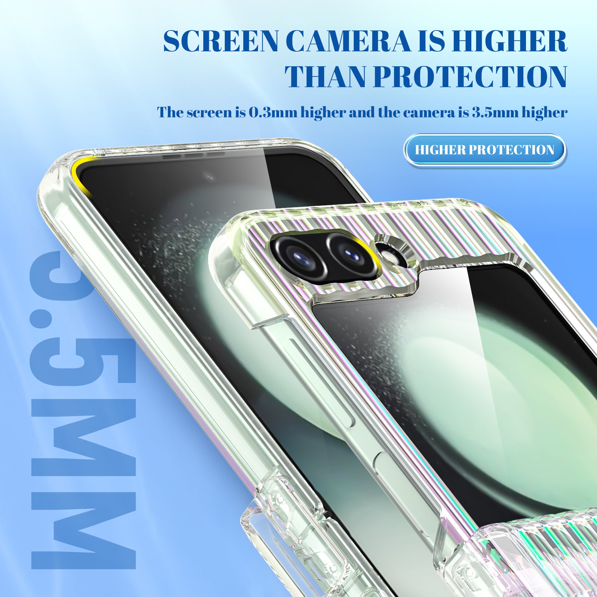 For Samsung Galaxy Z Flip6 5G Case PC Folding Phone Cover with Hinge Protection - Transparent