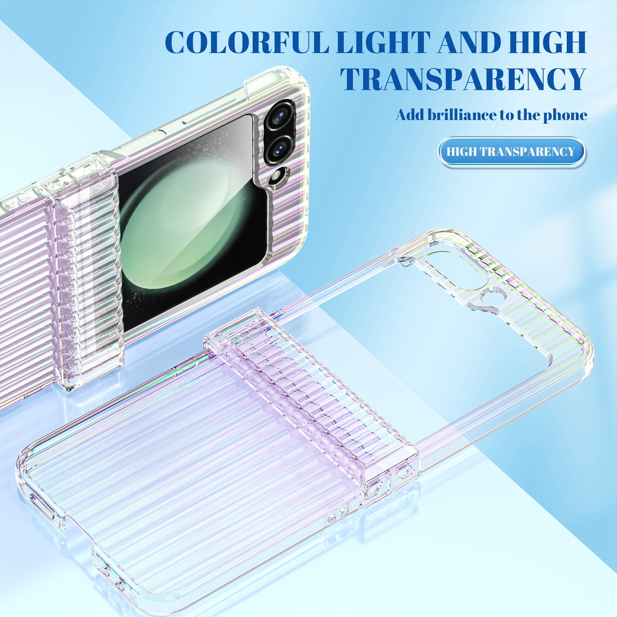 For Samsung Galaxy Z Flip6 5G Case PC Folding Phone Cover with Hinge Protection - Transparent