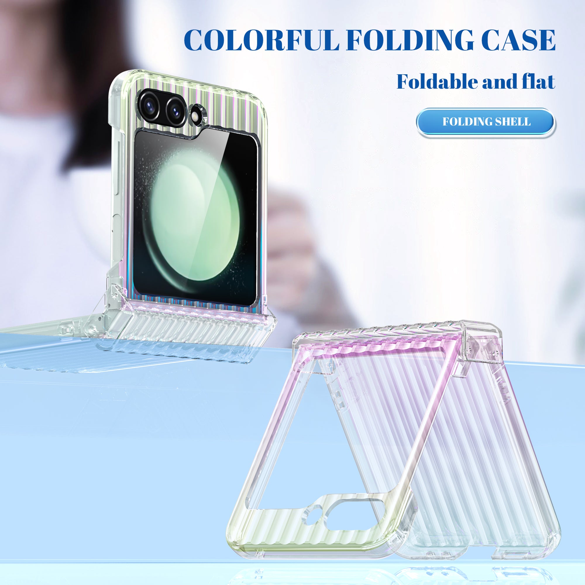 For Samsung Galaxy Z Flip6 5G Case PC Folding Phone Cover with Hinge Protection - Transparent