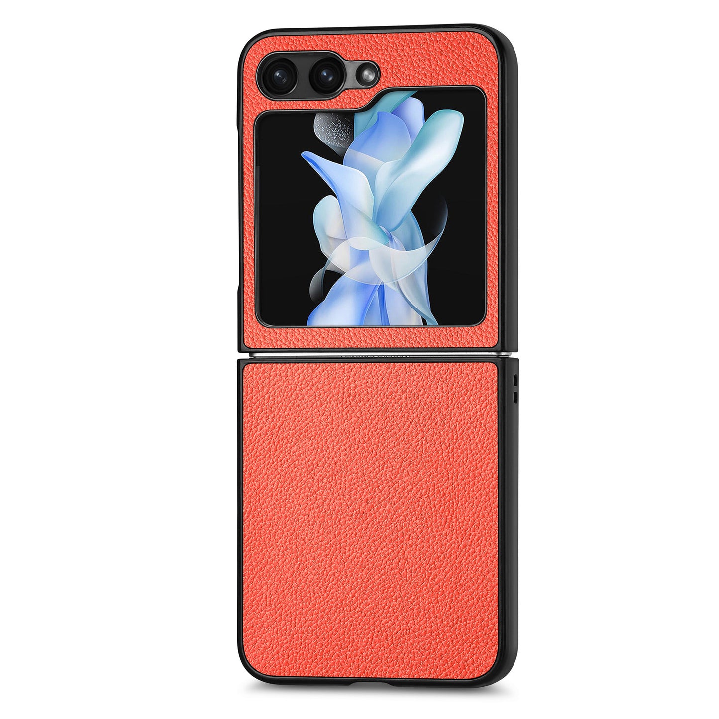 For Samsung Galaxy Z Flip6 5G Case Litchi Texture PU Leather+PC Phone Cover - Orange