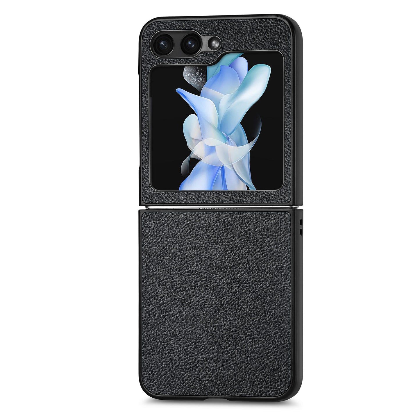 For Samsung Galaxy Z Flip6 5G Case Litchi Texture PU Leather+PC Phone Cover - Black