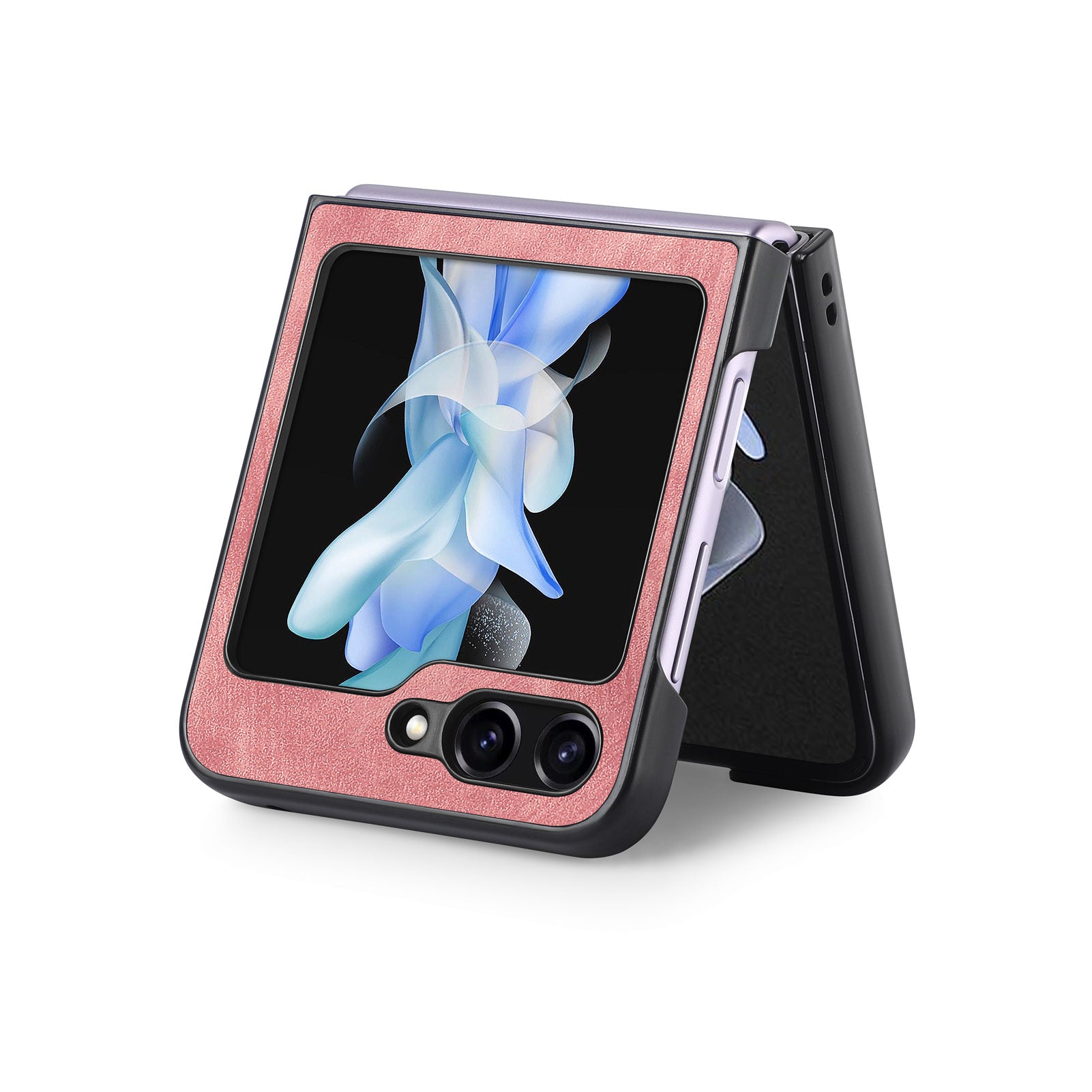 For Samsung Galaxy Z Flip6 5G Case Vintage Leather+PC Slim Fit Phone Cover - Pink