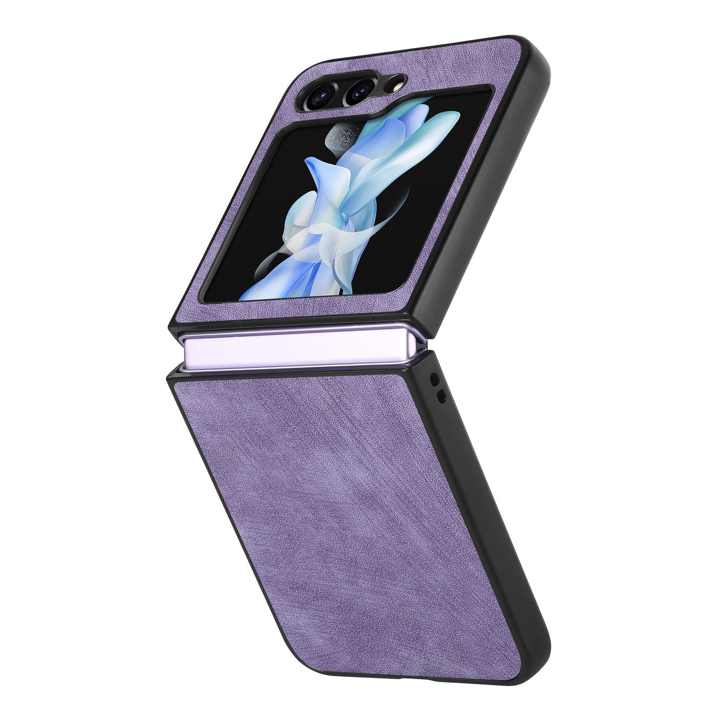 For Samsung Galaxy Z Flip6 5G Case Vintage Leather+PC Slim Fit Phone Cover - Purple