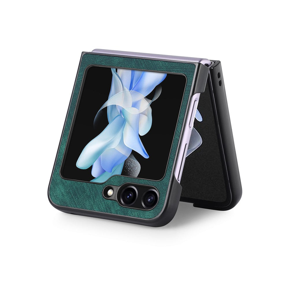 For Samsung Galaxy Z Flip7 FE 5G / Z Flip6 5G Case Vintage Leather+PC Slim Fit Phone Cover - Green