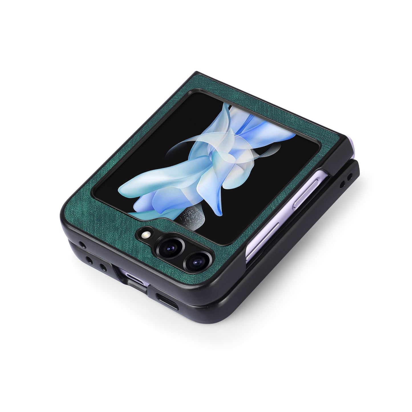 For Samsung Galaxy Z Flip6 5G Case Vintage Leather+PC Slim Fit Phone Cover - Green