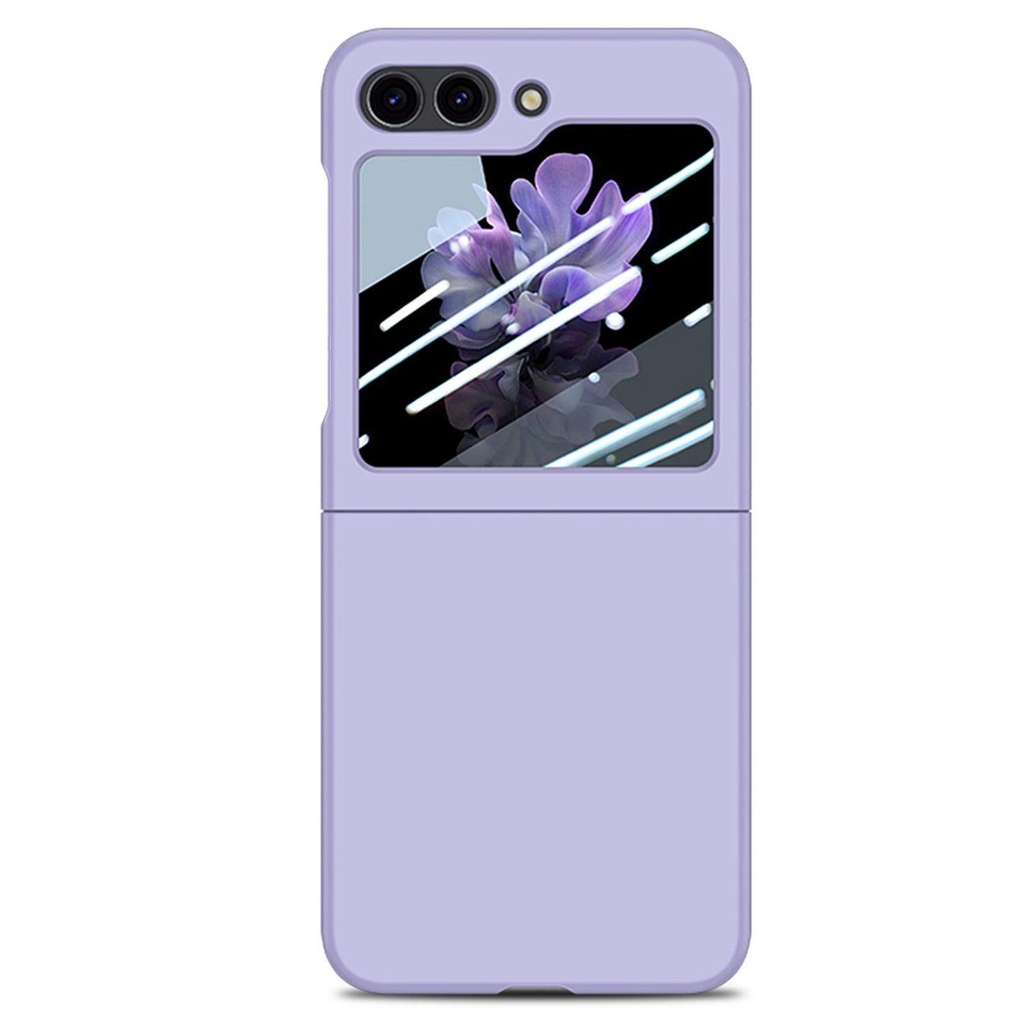 For Samsung Galaxy Z Flip6 5G Case Skin-Touch PC Phone Cover with Rear Screen Protector - Purple