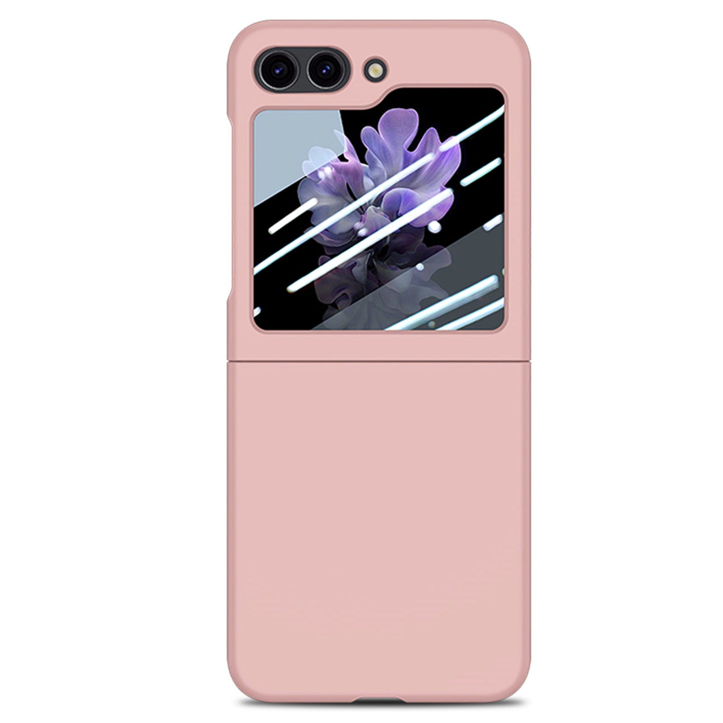 For Samsung Galaxy Z Flip6 5G Case Skin-touch PC Phone Cover with Rear Screen Protector - Pink
