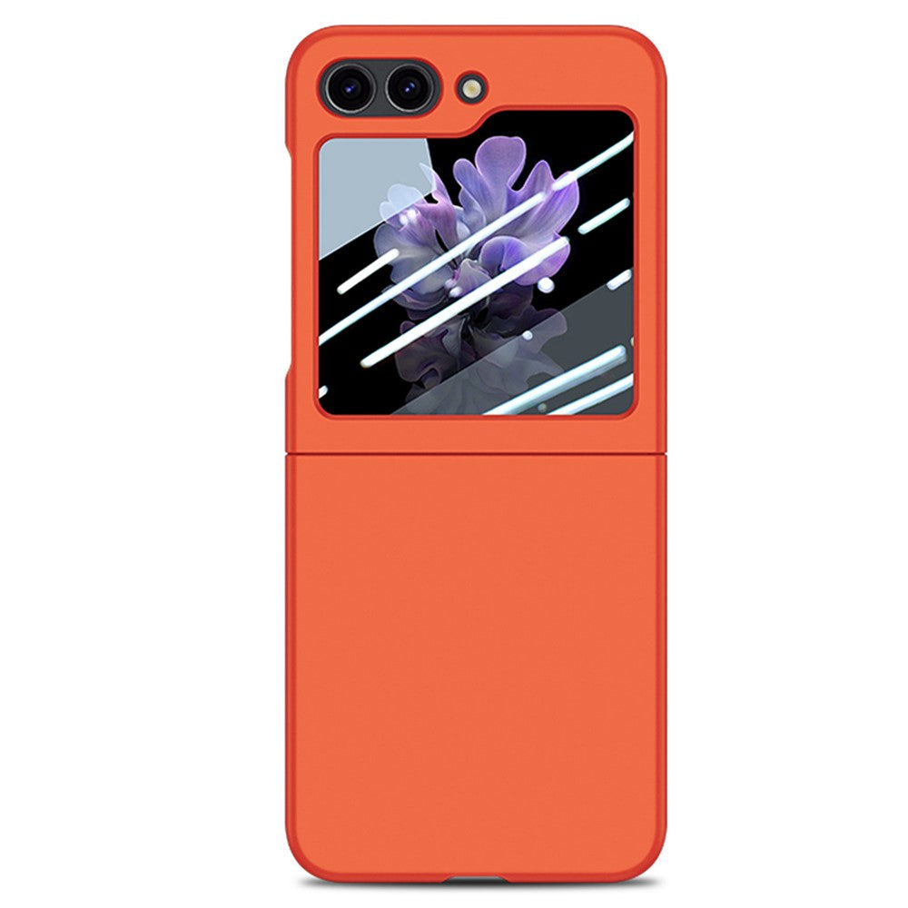For Samsung Galaxy Z Flip7 FE 5G / Z Flip6 5G Case Skin-touch PC Phone Cover with Rear Screen Protector - Orange
