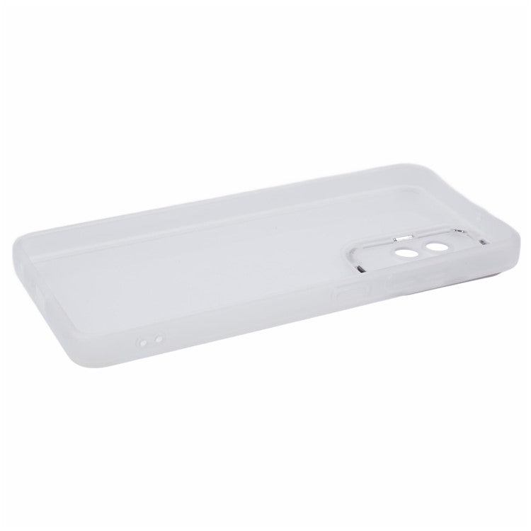 DKSM Series For Samsung Galaxy A23 4G  /  5G (Global Version) Case Electroplated Camera Frame TPU Phone Cover - Transparent White