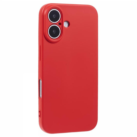 For iPhone 16 Plus Case Soft Fiber Lining TPU Phone Cover Camera Lens Protection - Red