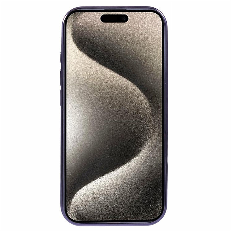 For iPhone 16 Pro Magnetic Case Soft TPU Electroplating Phone Cover with Lens Film - Dark Purple