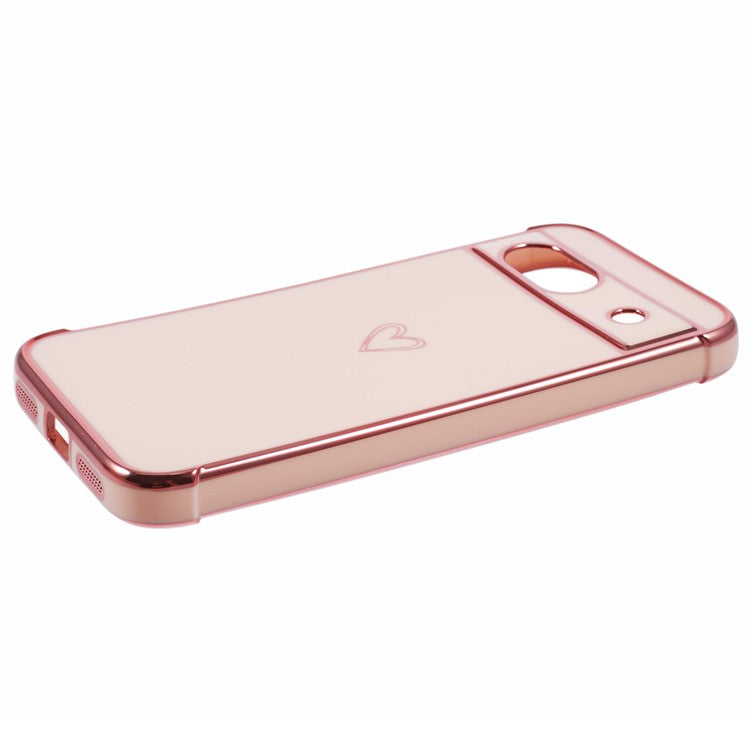 For Google Pixel 8a Case Love Heart TPU Shockproof Protective Phone Cover - Pink