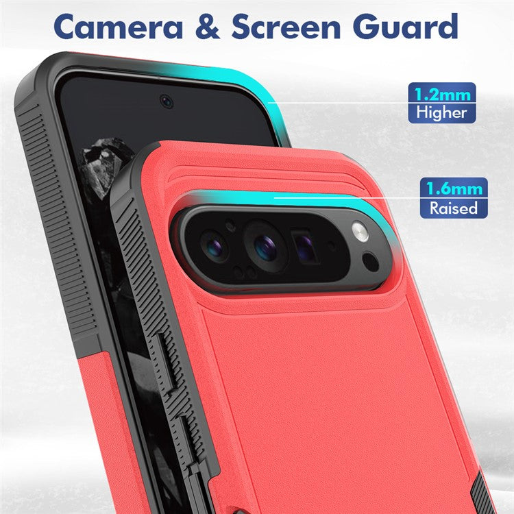 For Google Pixel 9 Pro XL Case PC+TPU 2-in-1 Shockproof Phone Cover - Red