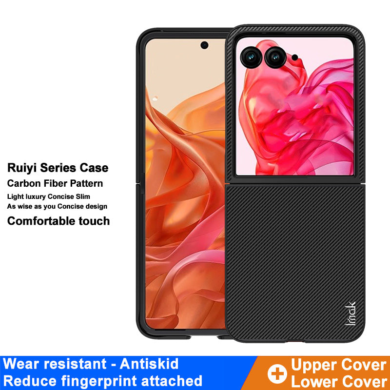 IMAK Ruiyi Series for Motorola Razr 50 Ultra 5G / Razr+ 2024 5G Case Leather+PC Folding Phone Cover