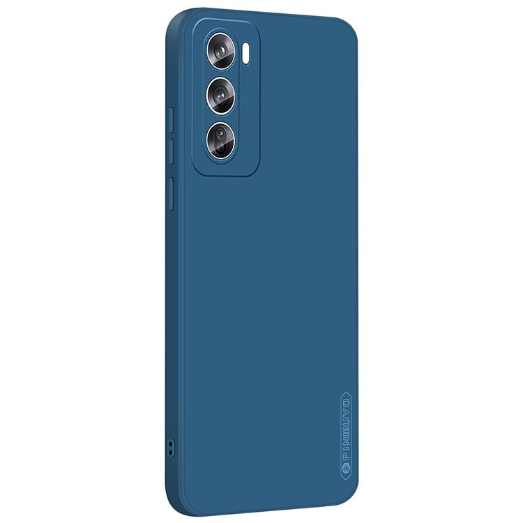 PINWUYO JK Touching Series For Oppo Reno12 5G (Global) Case Silk Touch Soft TPU Phone Cover - Navy Blue