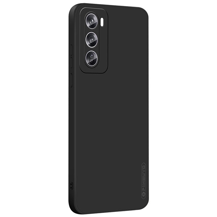 PINWUYO JK Touching Series For Oppo Reno12 5G (Global) Case Silk Touch Soft TPU Phone Cover - Black