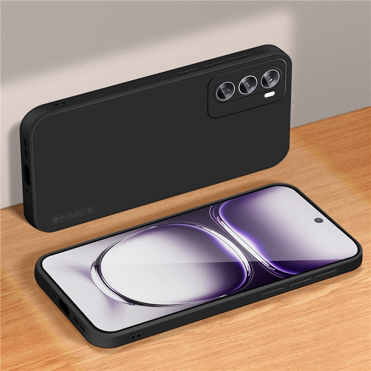 PINWUYO JK Touching Series For Oppo Reno12 5G (Global) Case Silk Touch Soft TPU Phone Cover - Black