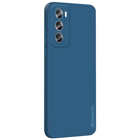 PINWUYO JK Touching Series For Oppo Reno12 Pro 5G (Global) TPU Case Fiber Lining Phone Cover - Navy Blue