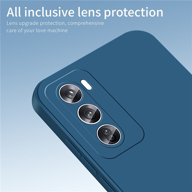 PINWUYO JK Touching Series For Oppo Reno12 Pro 5G (Global) TPU Case Fiber Lining Phone Cover - Navy Blue