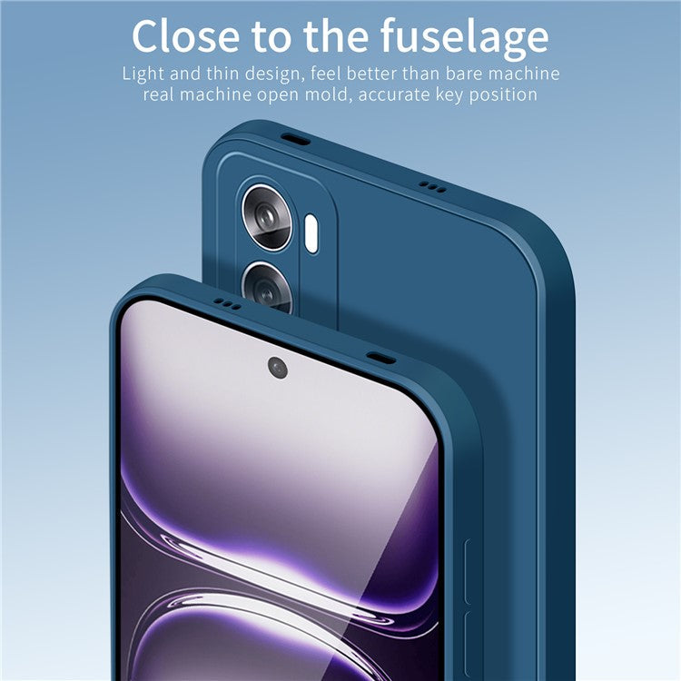 PINWUYO JK Touching Series For Oppo Reno12 Pro 5G (Global) TPU Case Fiber Lining Phone Cover - Navy Blue