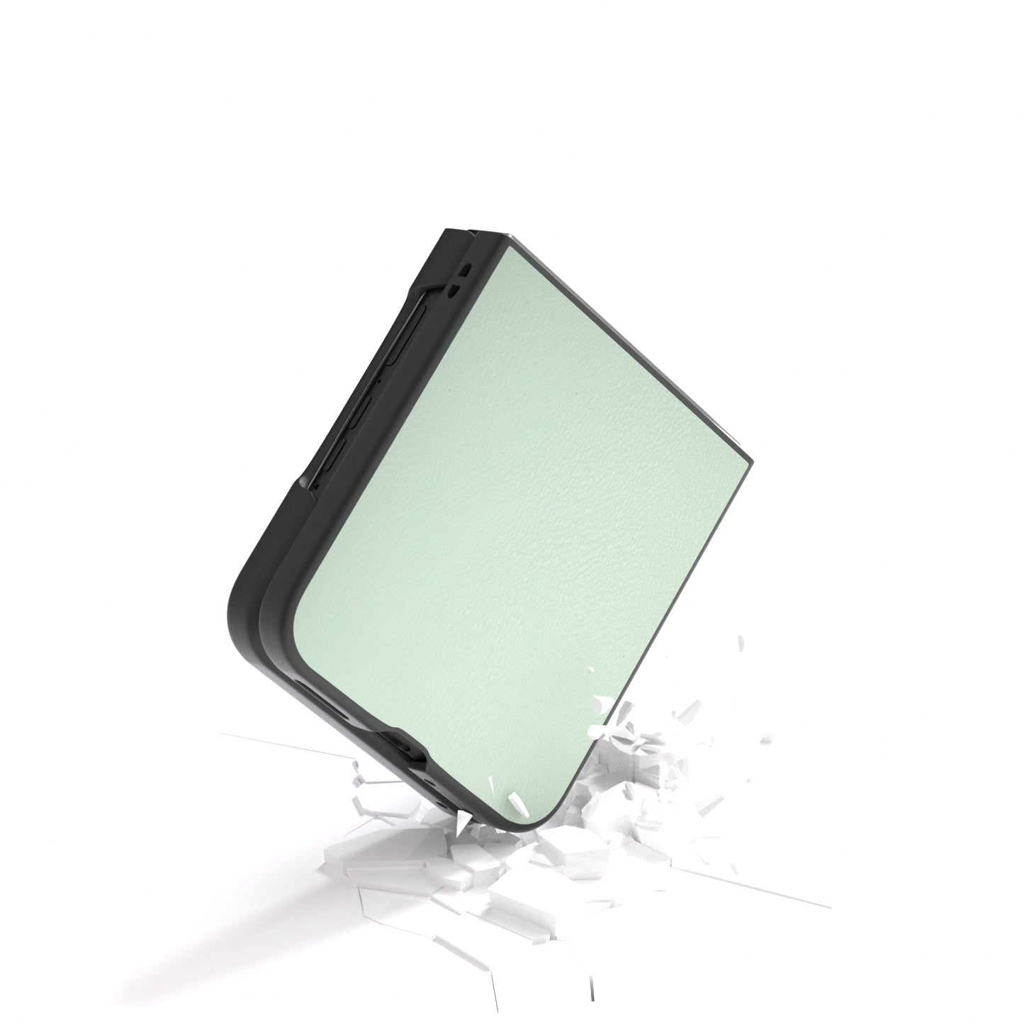 For Motorola Razr 50 Ultra 5G Case Black Edge Leather+PC Folding Phone Cover - Light Green