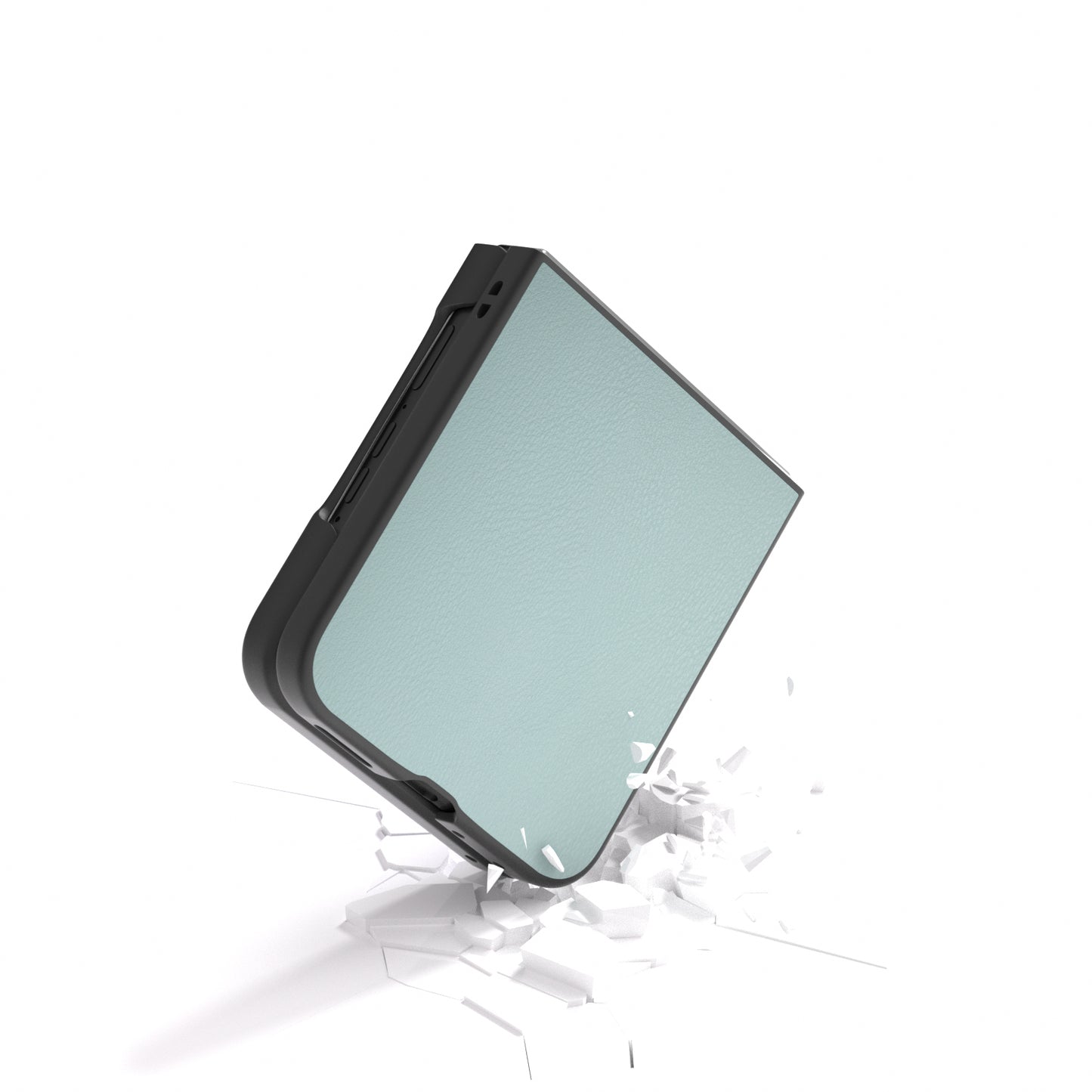For Motorola Razr 50 Ultra 5G Case Black Edge Leather+PC Folding Phone Cover - Baby Blue