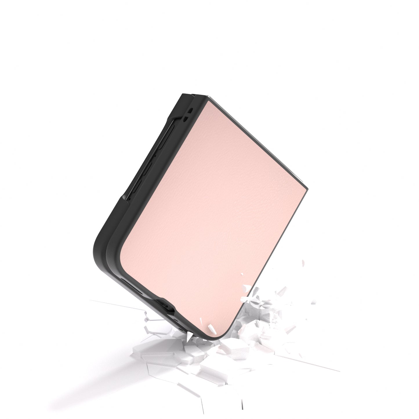 For Motorola Razr 50 Ultra 5G Case Black Edge Leather+PC Folding Phone Cover - Light Pink