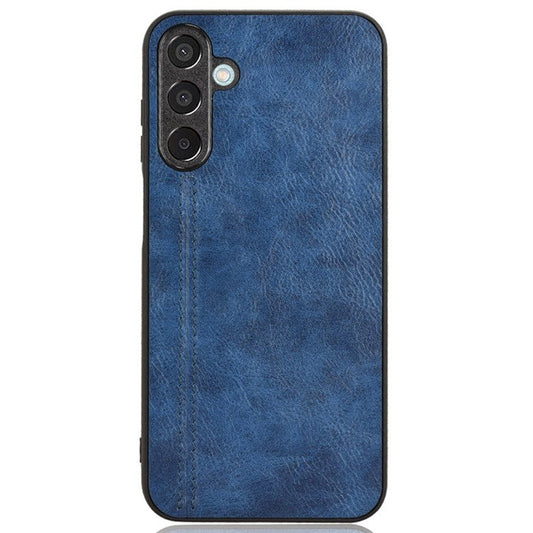 For Samsung Galaxy M15 5G Case Leather Coated PC+TPU Cover Stitching Line - Blue